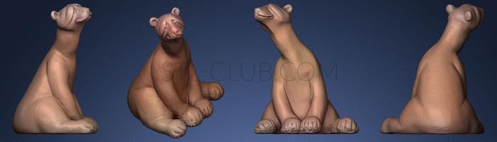 3D модель Грустный Белый Медведь 2 (STL)